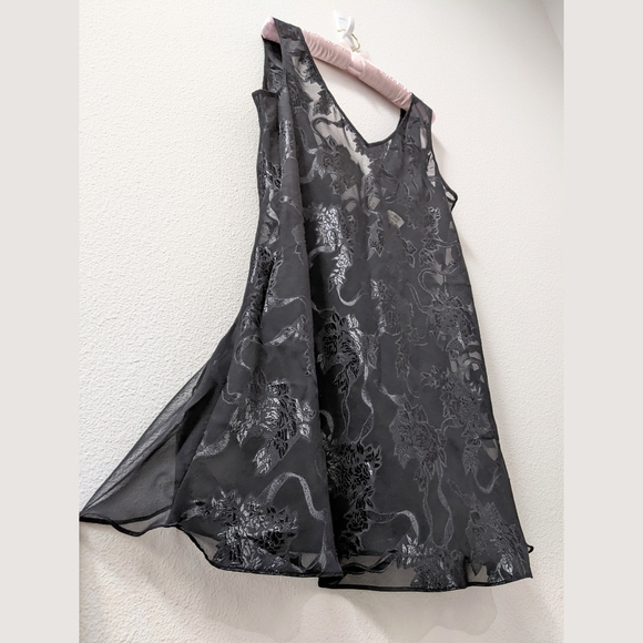 90s Victoria's Secret Gold Label sheer black slip dress size Large NWT - Picture 2 of 7